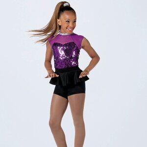 Weissmann Showtime Tightrope Biketard Dance Costume Electric Purple Size LC (14)